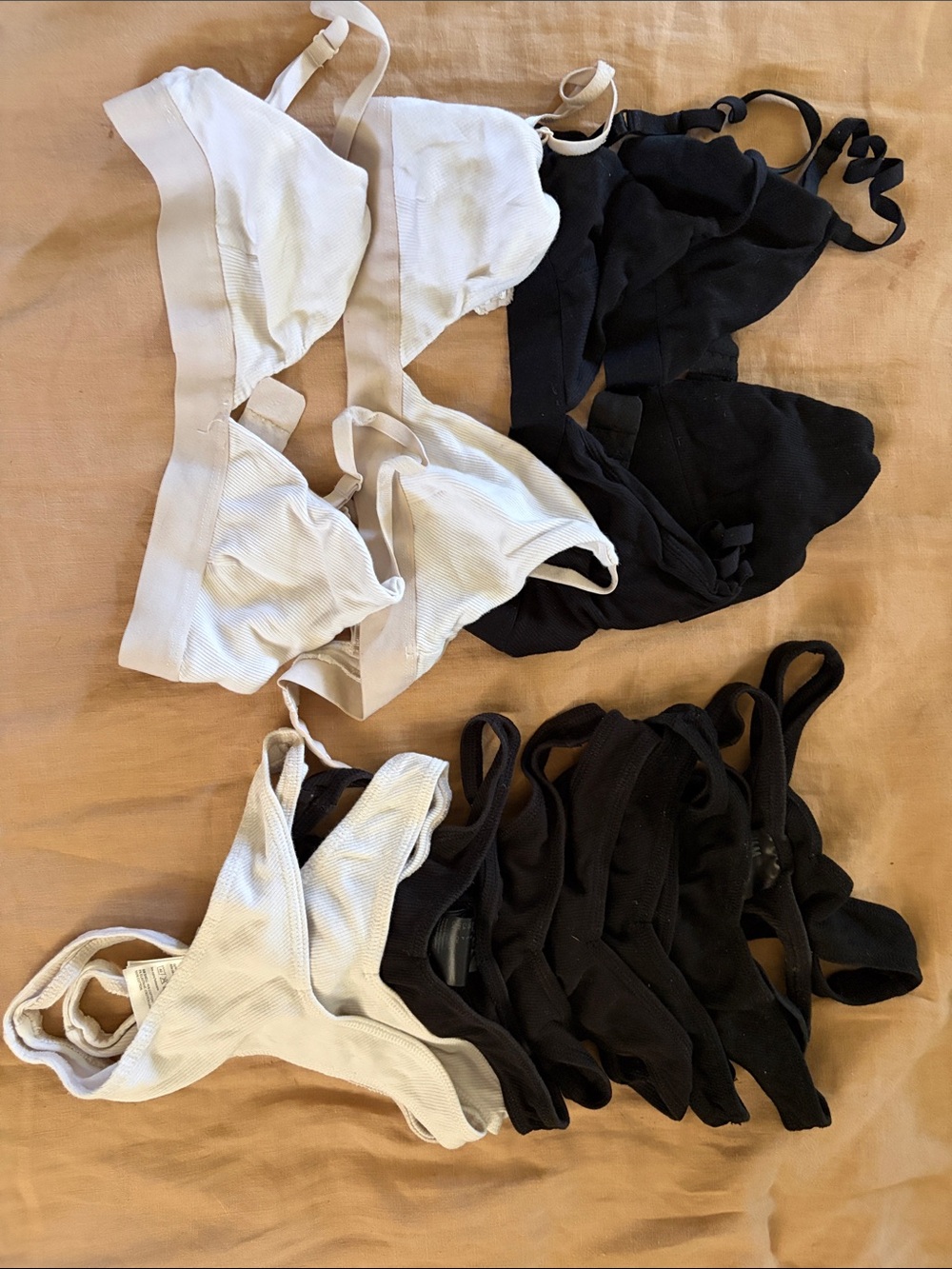 H & M Black and White Ribbed Bralettes - Small